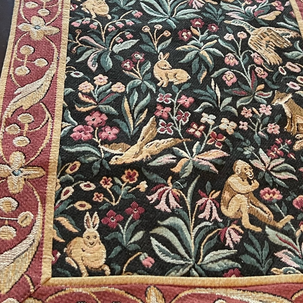 CSJ Creations De France Tapisserie Table Runner Medieval Millefleurs Tapestry - Picture 13 of 17